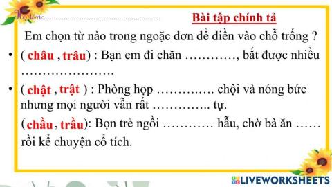 Bài tập chính tả