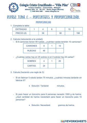 Tema 6. proporcionalidad