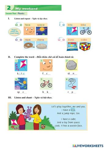 Unit 2 My Weekend - Lesson 4 - Phonics