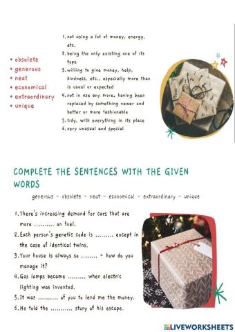 Vocabulary: how to react to bad christmas presents