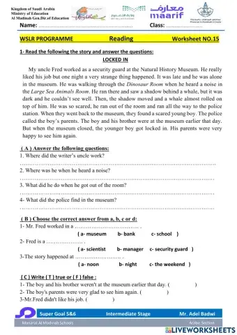 Super Goal 5&6 Reading 3