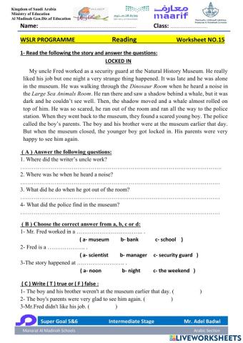 Super Goal 5&6 Reading 3