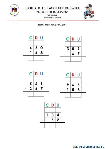 Restas con reagrupación