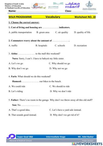 Super Goal 5&6 Vocabulary 2
