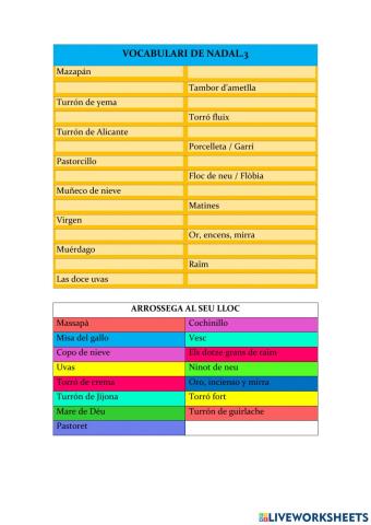 Vocabulari de nadal 3