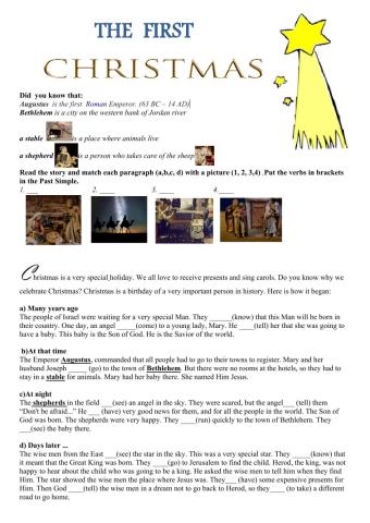 The First Christmas. Past Simple