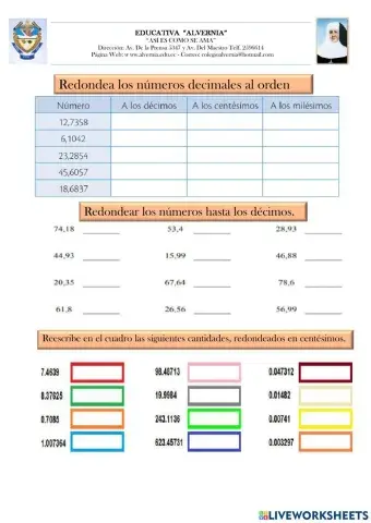 Redondeo de números decimales