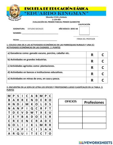 Examen del Primer Parcial 2do Quimestre