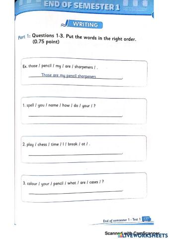 Grade 3 - review 1st semester