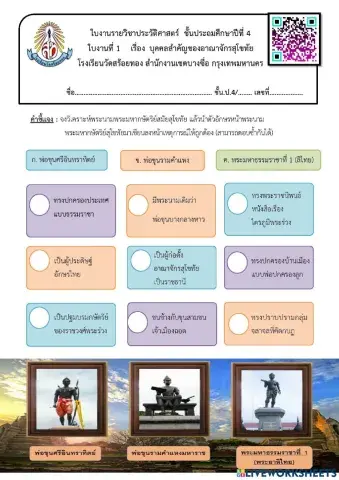 บุคคลสำคัญสมัยสุโขทัย ครั้งที่ 1