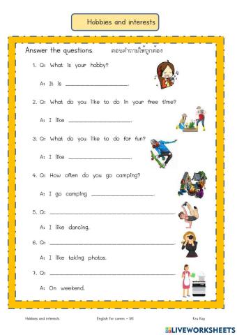 Hobbies and interests