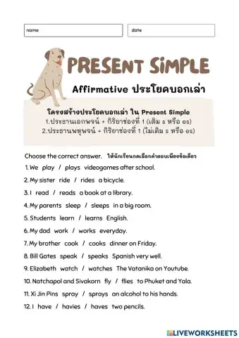 Present Simple Affirmative