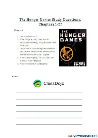 The Hunger Games Questions Chapter 1