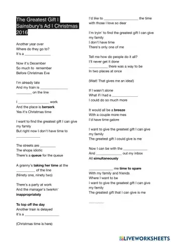 Christmas song - The Greatest Gift