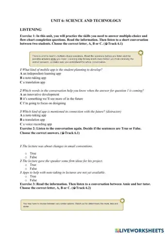 Mindset 3 - Unit 6 - Listening Skills Module