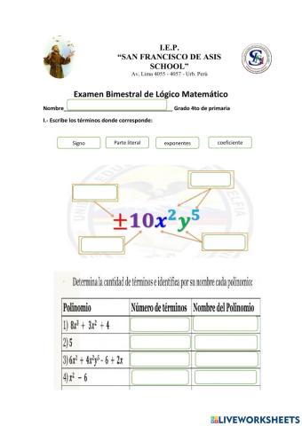 Examen de lógico matemático