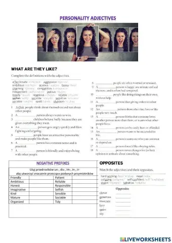 Personality adjectives