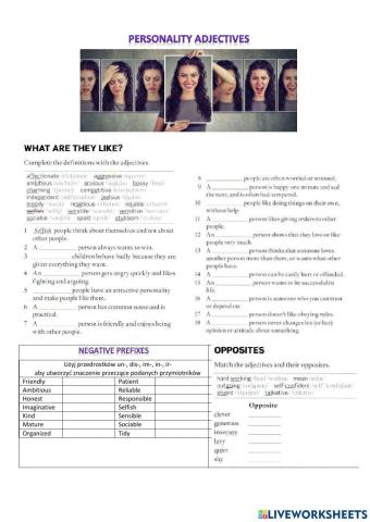 Personality adjectives
