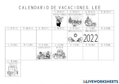 Calendario navidad