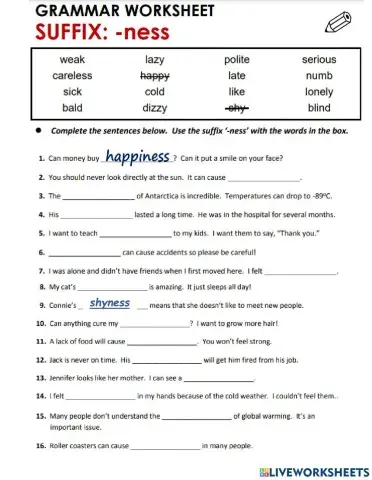 Suffix ness