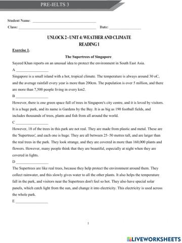 Pre IELTS Reading and Vocabulary