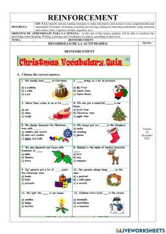 Ejercicios Online- Reinforcement-Reading, Writing and Listening-1st BGU