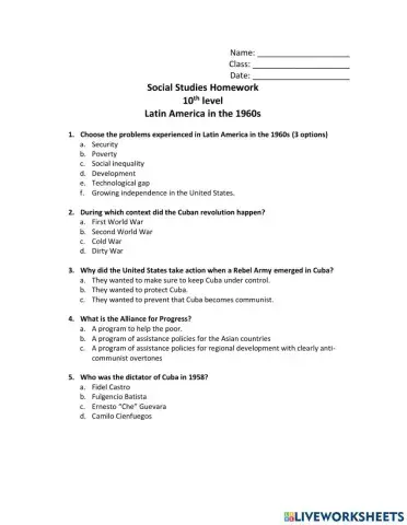 Latin America in the 1969s