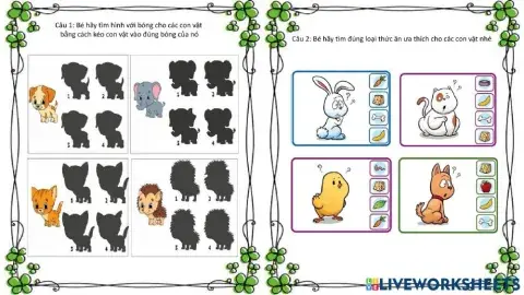 BT ôn các con vật sống trong gia đình