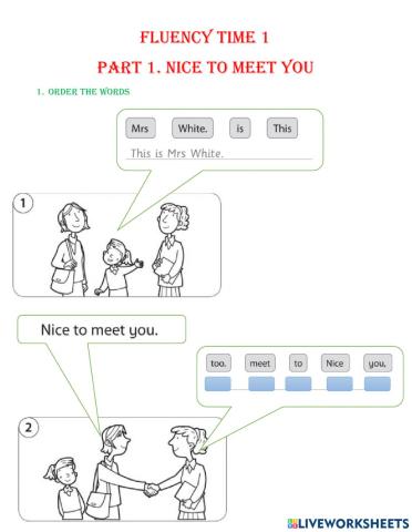 Fluency Time 1 Nice to meet you