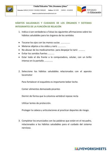 Hábitos saludables y cuidado de los órganos