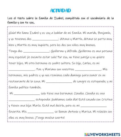 La familia de Isabel