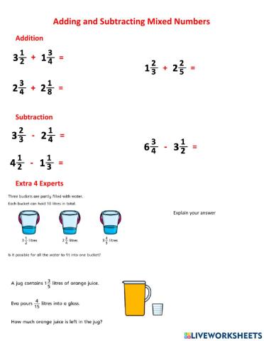Add and subtract mixed numbers