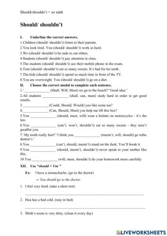 Should- shouldn't comparatives