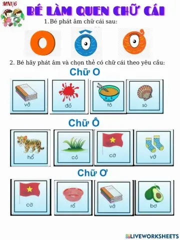 Làm quen chữ cái O, Ô, Ơ