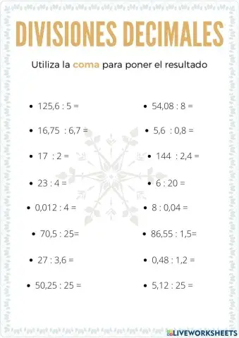 Divisiones decimales