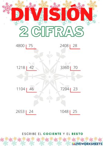 Divisiones dos cifras