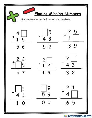 Missing Digit Addition & Subtraction