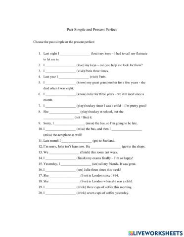 Present perfect and past simple