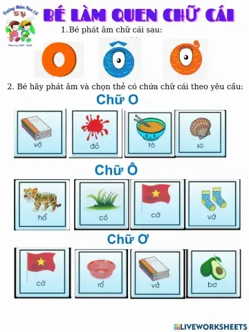 Làm quen chữ cái O, Ô, Ơ