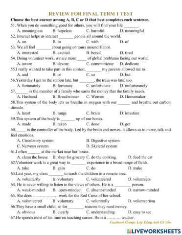 Review - Vocab & Grammar