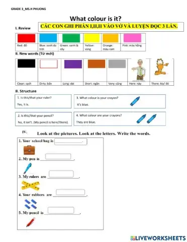 Unit 9. what colour is it?