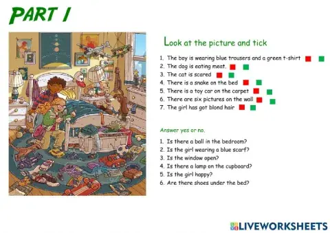 Practise: Animals, clothes and reading comprehension