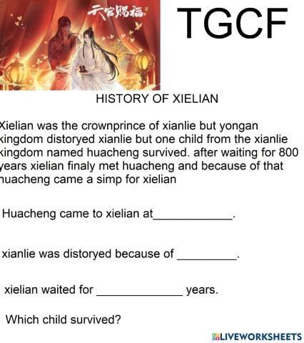 Hiatory of xielian (TGCF)