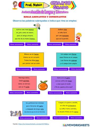 Rimas Asonantes y Consonantes 