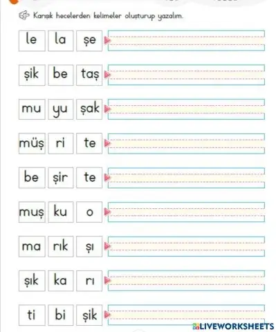 Karışık Heceleri Birleştirelim