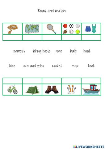 unit 3 read and match extreme sport equipment