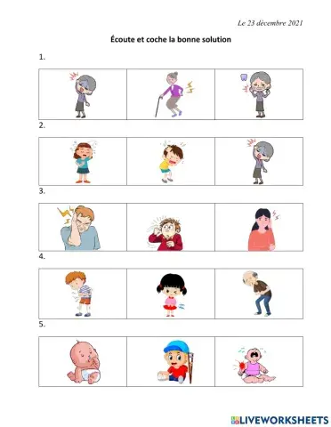 Compréhension orale-avoir mal