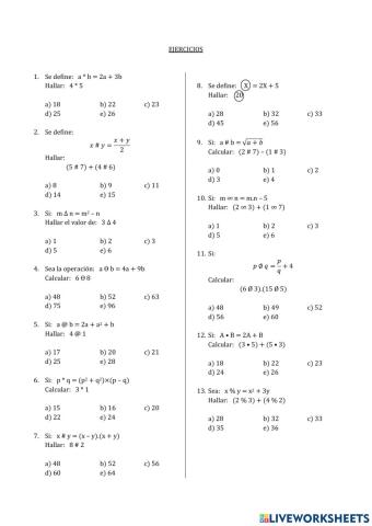 Operadores matemáticos