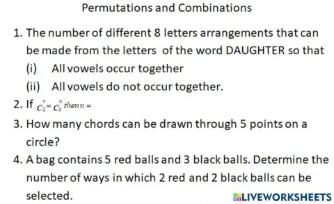 Permutation and combination