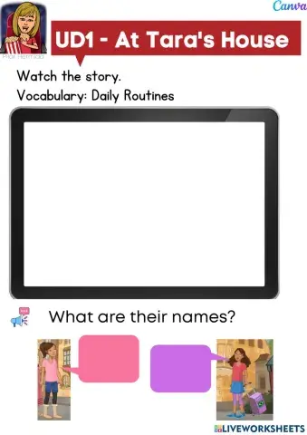 5EP UD1 Story vocabulay Daily routines At Tara's House